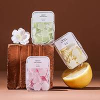 Portable jetable parfumé bain tranche moussant papier confettis glisser flocons confettis glisser flocons pour voyage Mini main feuille de savon