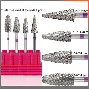 Broca de Carburo de Alta Calidad para Uñas, Multicolor, con Punta de Diamante, Segura, Grande, con Vástago de Acero Inoxidable con Grano XF para Remover Gel, 2.35mm - Product Image 2