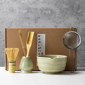 <b>Set</b> Ceramic Four-Piece Six-Piece <b>Sets</b> for Bestseller Japanese Whisk Hundred Book Stand Matcha Bowl <b>Tea</b> - Product Image 1