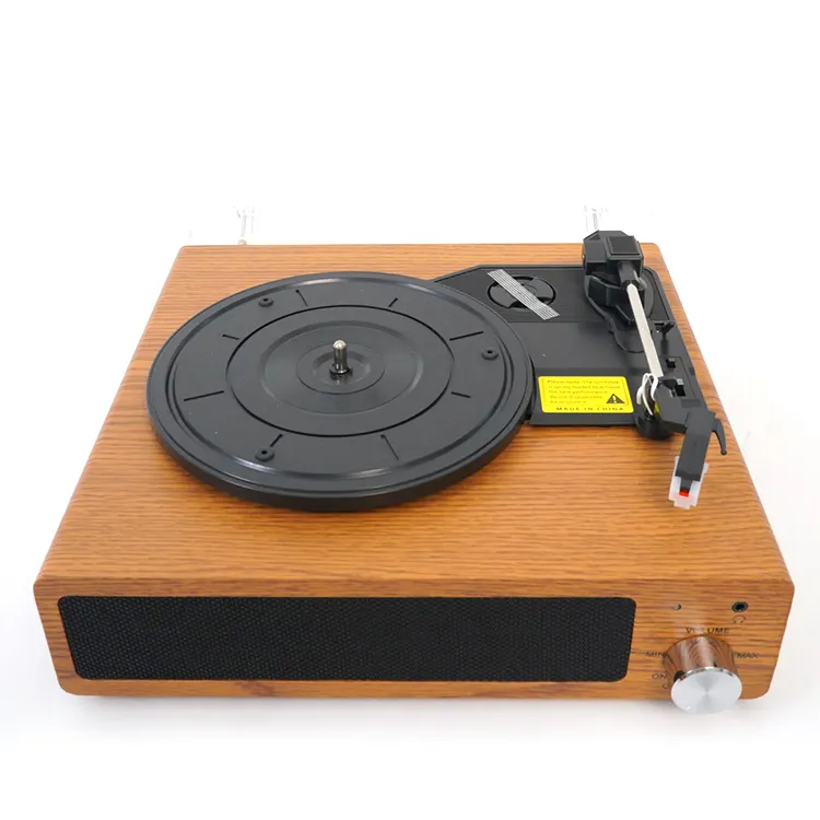 Tocadiscos personalizado Entrada auxiliar de 3 velocidades RCA Out Tocadiscos CD Cassette Tocadiscos de vinilo Vintage para entretenimiento