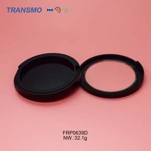 Recycled <b>Plastic</b> Cream Blush Packaging Compact Powder case <b>Mirrored</b> Round Empty Blush case - Product Image 6