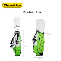 Devikka fabricante 9 "logotipo personalizado Golf Stand Bag PU cuero bolsas de golf para jóvenes