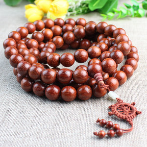 <b>Red</b> Sandalwood Buddhist Prayer Bead <b>Bracelet</b> 108 Beads 10 12 15mm Long Style For Gift Unisex Jewelry - Product Image 3