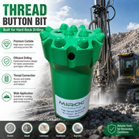 Foret à bouton fileté T38 76 mm pour le forage de roches dures dans les mines souterraines