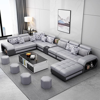 Ensemble de canapés modulaires contemporains avec rembourrage en éponge, détachable et lavable, canapé sectionnel multifonctionnel pour appartement