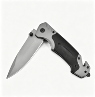 Couteau pliant de camping portable DIY OEM avec manche en alliage d'aluminium, lame en acier légère et durable pour la survie et le sauvetage