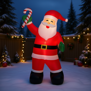 Santa Claus Inflable Navideño de 2.4 Metros para Decoración de Jardín, Modelo de PVC D0100XUDA07 - Product Image 2