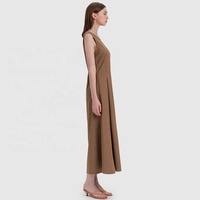 2024 dames été à la mode élégant de haute qualité poche conception sans manches taille tenue décontractée une pièce robes officielles pour les femmes