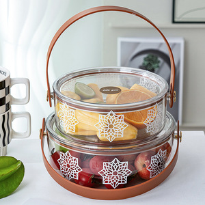 Transparent Lidded Fruit Bowl With Handle 3Pcs Set Food Storage Box For Home Kitchen Use - Product Image 4