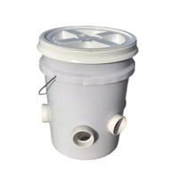 Seau barils poubelle eau de pluie anti-rongeur 3 ports et scie cloche volaille poulet mangeoire poule creux gravité ferme poulet alimentation