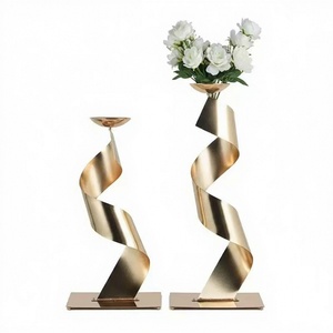 Modern Tabletop Metal Wedding Flower Trumpet Vase Wedding Flower Ball Centerpiece For Wedding Event Decoration - Product Image 1