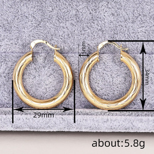 Orecchini a Cerchio Vintage in Metallo per Donne, Eleganti Gioielli di Moda - Product Image 4