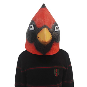 Masque de tête entière en latex <span class=keywords><strong>rouge</strong></span>, <span class=keywords><strong>oiseau</strong></span> flamant rose, <span class=keywords><strong>moineau</strong></span> <span class=keywords><strong>rouge</strong></span>, costumes de cosplay, accessoires, masque en latex d'<span class=keywords><strong>oiseau</strong></span>, Halloween, carnaval, mascarade - Product Image 3