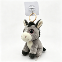 Porte-clés en peluche âne personnalisé, mini porte-clés animal en peluche âne, breloque de sac à dos en peluche âne