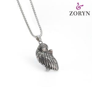 Collares con Colgante de Búho Tallado en 3D de Acero Inoxidable, Patrón Griego, Estilo Gótico Punk Vintage, Joyería de Moda de Acero de Titanio para Hombre - Product Image 3