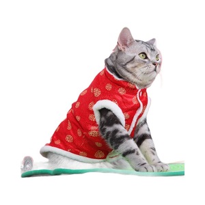 Pet Clothing Tang Suit Warm Thick Two-Legged <b>Cat</b> Cotton Coat New Year Festive Small Dog Vest Cotton <b>Clothes</b> <b>Cat</b> - Product Image 5