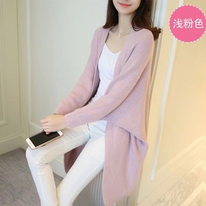 Bat Sleeve Cardigan Sweater Coat Mulheres Mid-length 2025 Primavera e Outono Inverno Nova Versão Coreana do Casaco de Camisola Solta - Product Image 3