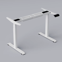 Bureau de travail ergonomique réglable à double moteur et à deux niveaux, avec structure en acier moderne et durable