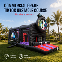 Parcours d'obstacles gonflable robuste en PVC 18oz sur le thème du court-métrage, château gonflable avec toboggan EN14960 pour événements commerciaux