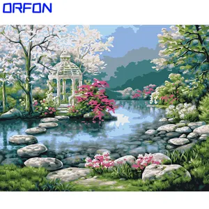 Orfon LY1638成人数字绘画风景现代数字DIY彩色油画套装帆布无框