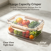 Boîte de rangement empilable transparente grande capacité pour réfrigérateur, organisateur de congélateur, idéale pour fruits, légumes et aliments frais