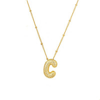 Haute Qualité Étanche En Acier Inoxydable Glace Out Alphabet Initiale A ~ Z Cubique Zircone Bulle Lettre Charme Pendentif Collier