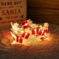 Weihnachtsfeier Innenraum-Stern-Schneeflocken-Geschenkbox LED-Lichterkette Dekorative Feengirlande Nachtlicht für Party Hochzeit