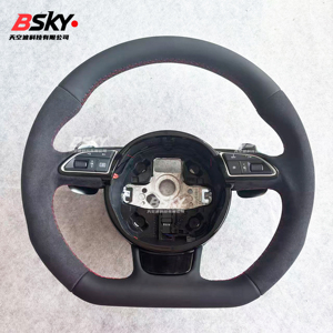 Volante de Cuero de Ante Personalizado, Apto para <span class=keywords><strong>Audi</strong></span> S1 <span class=keywords><strong>S3</strong></span> S4 S5 S6 S7 S8 <span class=keywords><strong>A1</strong></span> A3 A4 A5 A6 A7 B9 B8.5 B8 R8 TT TTRS TTS Q3 Q5 - Product Image 1