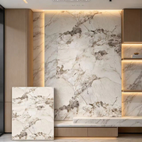 Panneau mural en PVC à grain de marbre de luxe, résistant à l'humidité et aux UV, respectueux de l'environnement, pour la décoration commerciale du Moyen-Orient, projet hôtelier