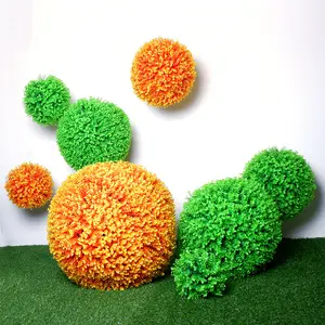 كرة نباتات بلاستيكية معلقة ، كرة عشب خضراء ، كرات زهور لتزيين حديقة الزفاف