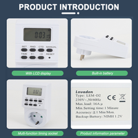 Interruptor temporizador de enchufe programable de 12/24 horas con función de reinicio