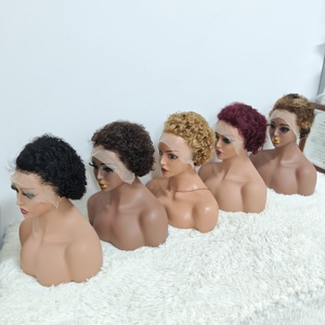 Promotion Letsfly : Perruque Pixie Bouclée 10$ avec Lace Frontale 13x4, Coupe Courte, Cheveux Brésiliens Ondulés, 100% Cheveux Humains, Vente en Gros - Product Image 3