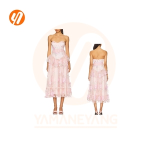 Nouvelle Robe Fille Printemps-Été 1876 à Imprimé Floral, Bretelles Bandeau, Sans Manches, Taille Ample, Détails en Dentelle Smockée, <span class=keywords><strong>Jupe</strong></span> à Volants - Product Image 4