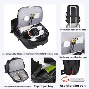 Men's Large Capacity USB Business Pack Cross-Border Simple Double Shoulder Laptop <b>Bag</b> with Oxford Material - Product Image 3