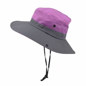 Bucket Hat Sun Protection Breathable Outdoor Adult Unisex Summer Hiking Fishing Sport Hat Solid Color Polyester - Product Image 3