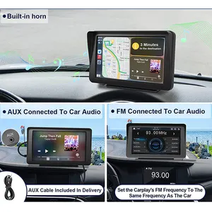SUNWAYI OEM Portable Wireless Car Stereo 7 Inch HD Carplay Touch Screen MP5 Player With Apple CarPlay And Android Auto