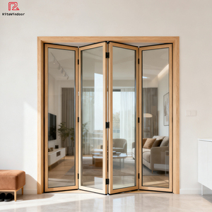 Sistema di funzionamento regolare di grado commerciale casa esterna Bi-pieghevole a fisarmonica porte insonorizzate in alluminio Patio vetro porta pieghevole - Product Image 3
