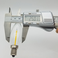 Bombilla LED de Filamento E12 Tipo Candelabro C25, Bombillas de Repuesto para Velas, Luces de Navidad 110V 220V
