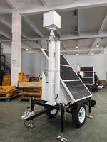 CE Certified Towable Solar Powered CCTV Security Trailer 3*100W Solar Panel Camera System 4G WIFI CCTV Trailer