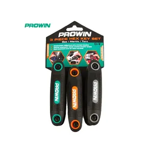 PROWIN 3PCs Crv Herramientas plegables Llave hexagonal Llave métrica Allen Juego de herramientas de bicicleta