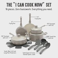 Ensemble de 12 ustensiles de cuisine antiadhésifs, ensemble de casseroles et poêles en céramique non toxique, essentiels de cuisine durables et sains, chauffe rapidement
