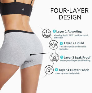 Slip Boxer Sportivi Estivi da <span class=keywords><strong>Donna</strong></span> in Cotone a Vita Media, Taglie S-4XL, Altamente Elastici, Anti-perdita e Traspiranti - Product Image 2