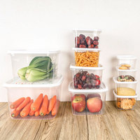 En gros 10Pcs En Plastique Récipient De Stockage Des Aliments Ensemble Clair Réfrigérateur Garder Frais Boîtes Micro-ondes Passe Accessoires De Cuisine