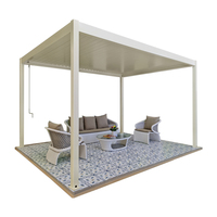 Vente chaude Pergolas en aluminium bioclimatique Kits d'ombrage solaire extérieur à persiennes manuelles avec cadre enduit de poudre
