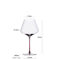 Verre à vin rouge européen de luxe Bourgogne Zalto, cœur en soie, tige fine, 401-500 ml