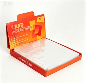 Pages de classeur transparentes à 9 pochettes, protège-cartes à 3 anneaux pour cartes de jeu TCG et cartes de sport à collectionner - Product Image 1