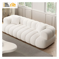 Tela blanca nórdica, tecnología de 4 plazas, sofá de tela, sala de estar, tres teclas de Piano Catproof, sofá Caterpillar, muebles para el hogar Linsy
