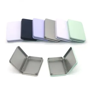 Rectangle square Child Resistant mint Hinged tin box Packaging Custom Printing small Candy tin box metal hinge Tins case