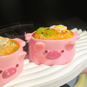ของเล่นบีบแกะสลักรูปหมู TPR ของเล่นบีบแกะสลักรูปชามบะหมี่กึ่งสำเร็จรูป ของขวัญบีบแกะสลักรูปสัตว์น่ารัก บรรเทาความเครียด - Product Image 4