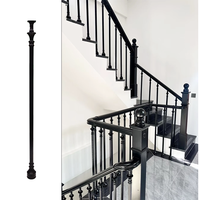 Rampe d'escalier en aluminium noir moderne et minimaliste sur mesure, idéale pour les escaliers intérieurs de villas et d'appartements